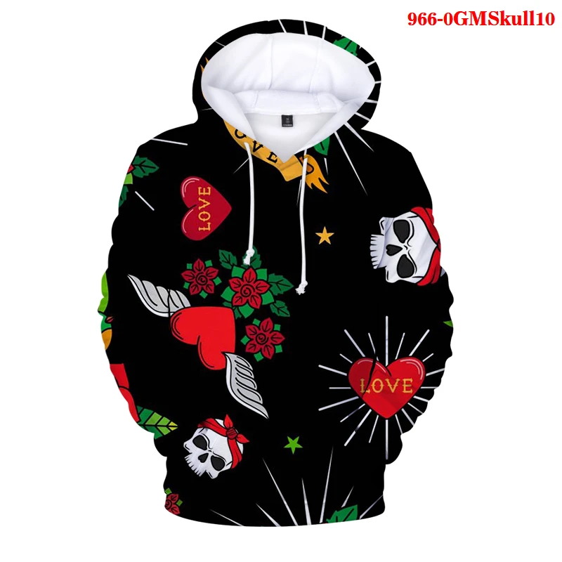 

Толстовка с капюшоном для мужчин и женщин, повседневный свитшот с 3D-принтом черепа, пуловер в стиле хип-хоп, большие размеры, зимняя одежда д...