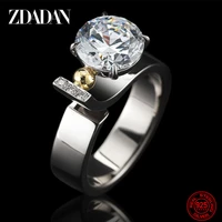 zdadan 925 sterling silver clear cz zircon adjustable finger ring for women wedding jewelry gift
