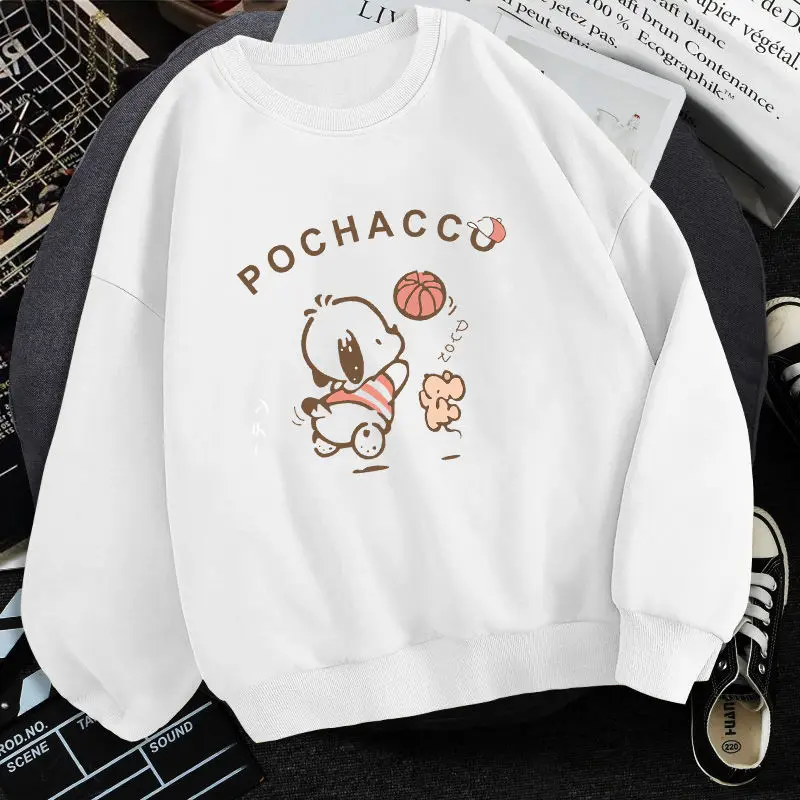 

Spring Autumn Sweatshirt Harajuku Anime Kawaii Sports Dog Dog Print O Neck Long Sleeve Loose Pullovers Hoodies Women