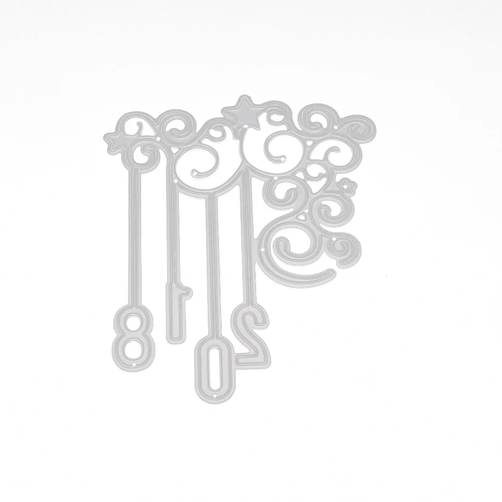 2020 цифры 2018 металлические Вырубные штампы кружевные украшения вырезанные