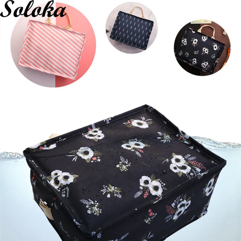 

1Pc Food Fresh Keep Cooler Bag Waterproof Picnic Portable Thermal Insulated Cold Lunch Bags Women Animal Canvas