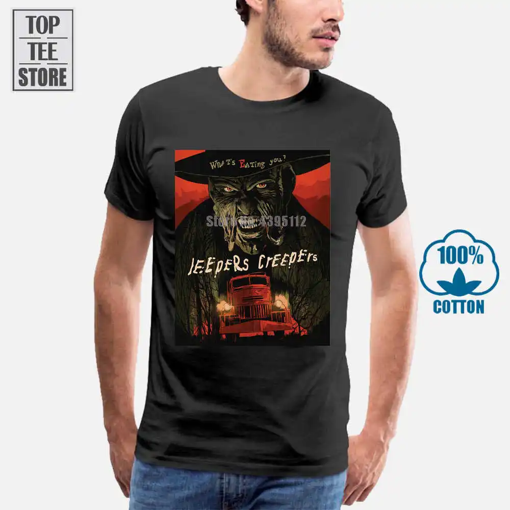 Новинка популярная Черная Мужская футболка Jeepers Creepers с рисунком страха Размеры S