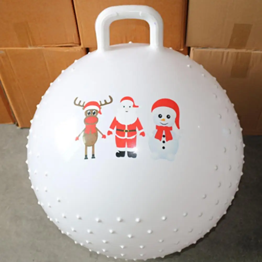 

Anti-slip Easy to Clean Santa Claus Pattern Handle Bouncy Ball for Pilates