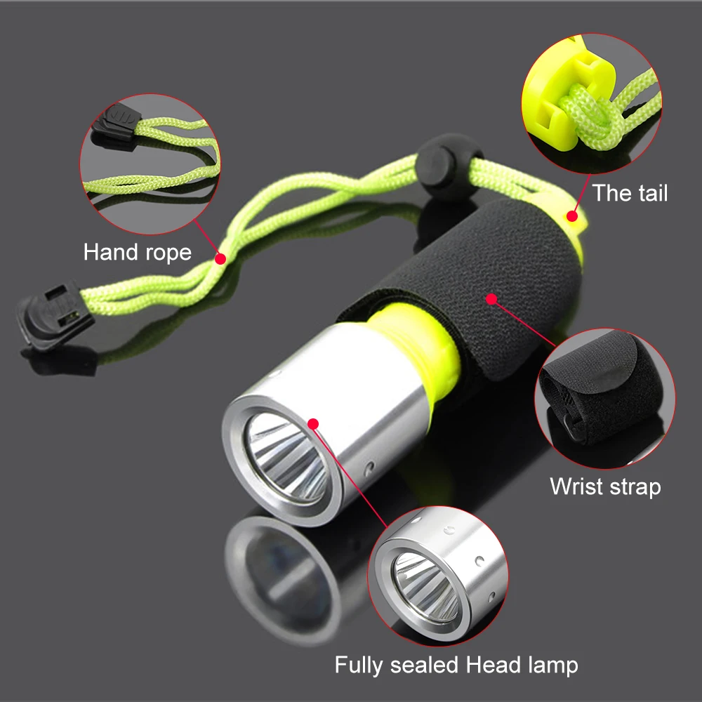 

Профессиональная Портативная USB-вспышка для дайвинга, сисветильник водонепроницаемый фонасветильник T6, светодиодный фонарик для дайвинга,...