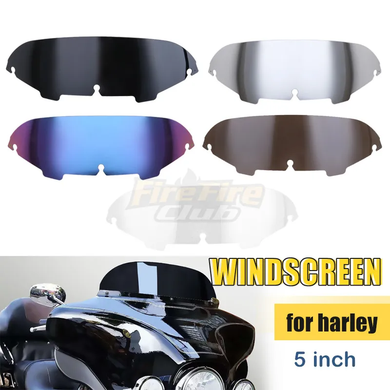 5&quot Windshield Windscreen Motorcycle Fairing Wind Shield Screen Deflectors For Harley Touring Street Glide Electra 96-13 | Автомобили и