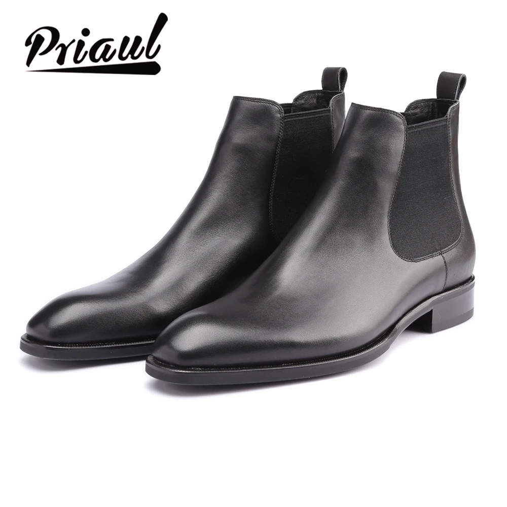 Мужские ботинки челси ручной работы из натуральной кожи для офиса свадьбы