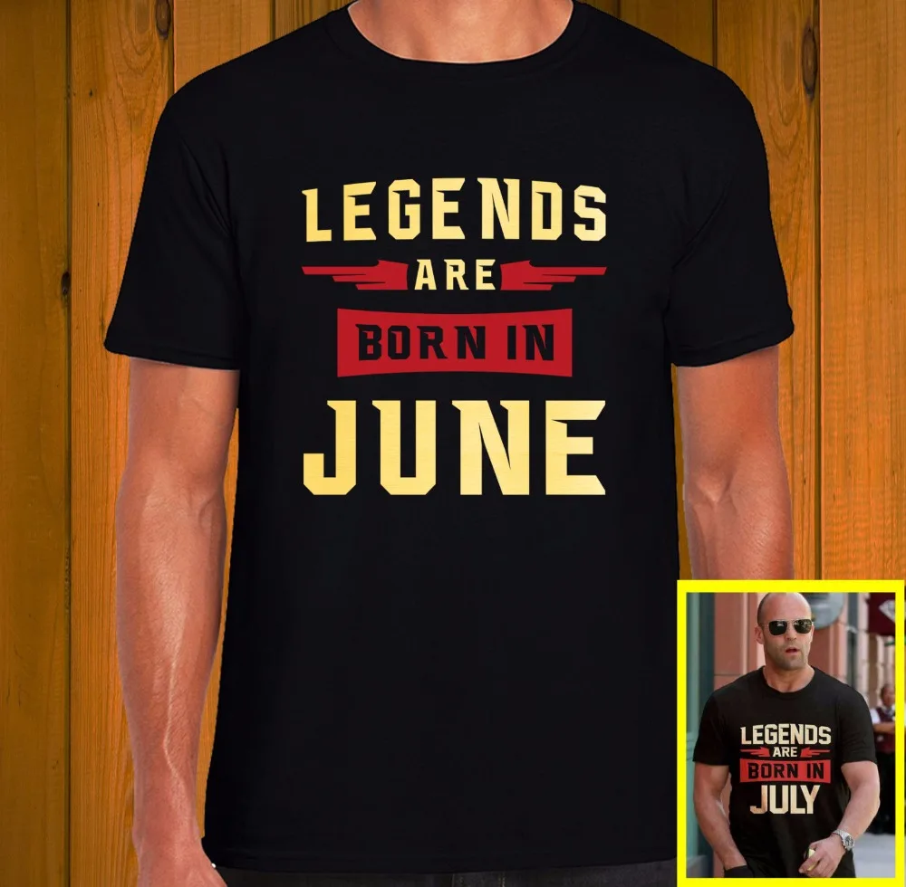 

2019 Designs Mens T Shirt Design Your Own Shirt legend Are Born In Customize any the month T Shirt Black Casual cheap Tee shirt