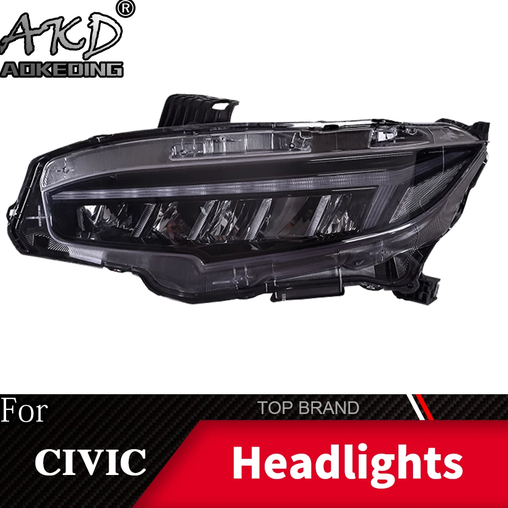 Головной фонарь для автомобиля HONDA Civic X- фары Противотуманные фары Дневные ходовые огни DRL H7 светодиодный Биксеноновая лампа автомобильные аксессуары