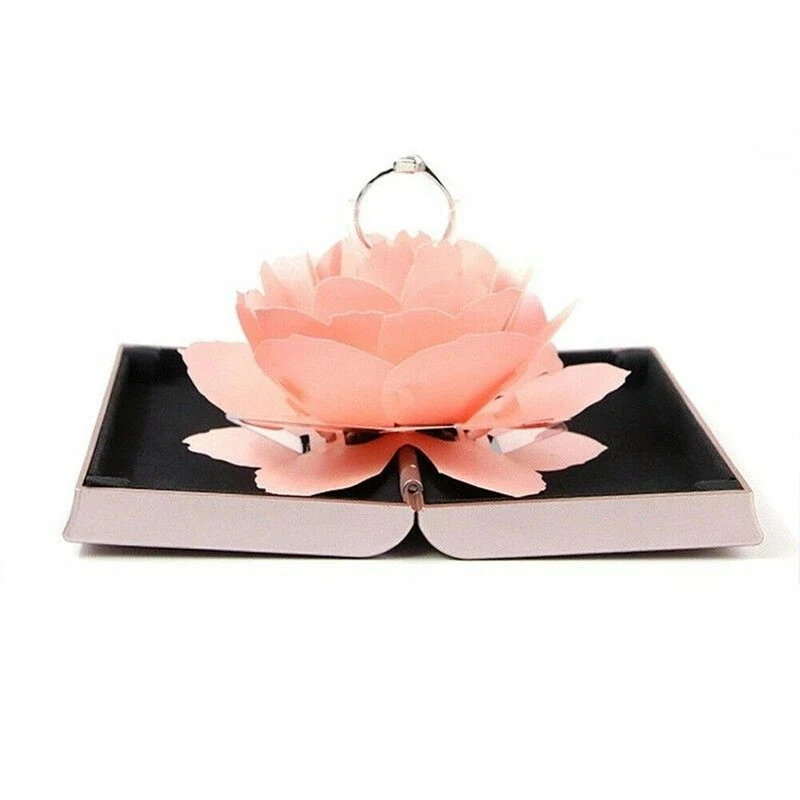 Шкатулка для колец с розами 3D выдвижной прямоугольная хранения свадебных и