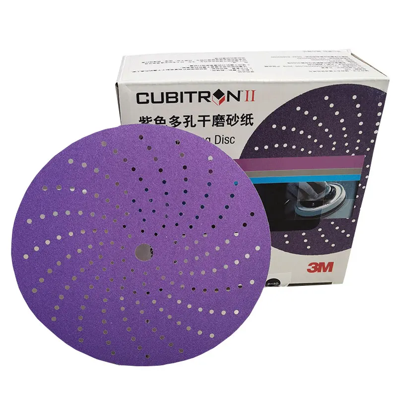 

3m 6 inch 150mm purple whirlwind sandpaper porous dry grinding round flocking automobile grinding pad putty painting 50 sheets