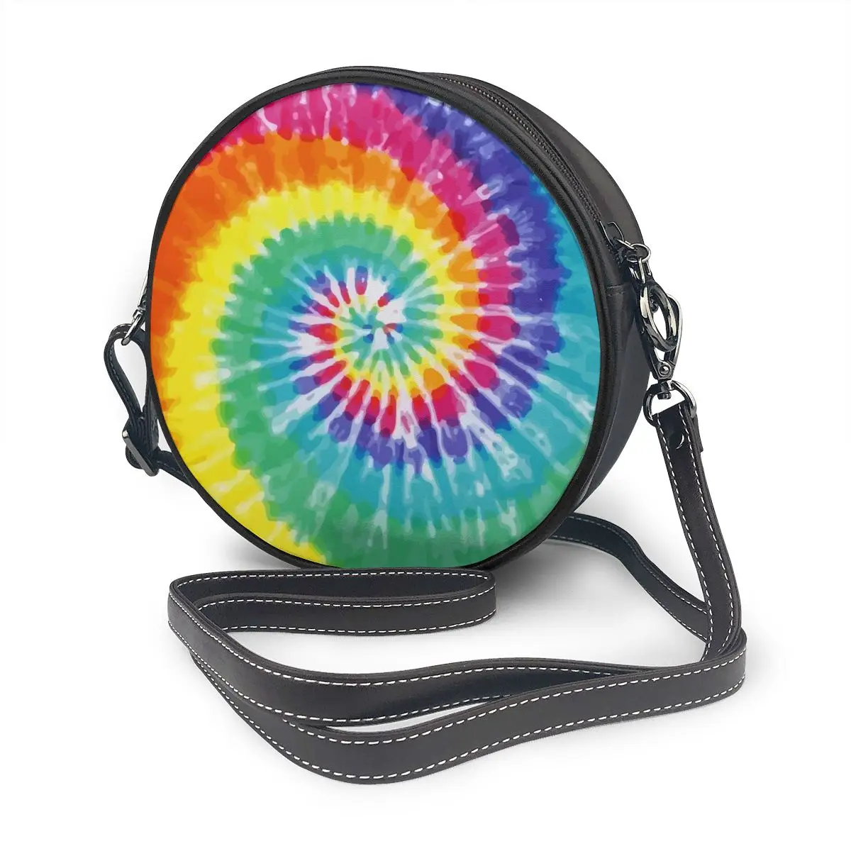 

Круглая сумка-мессенджер через плечо для сотового телефона с радужным принтом