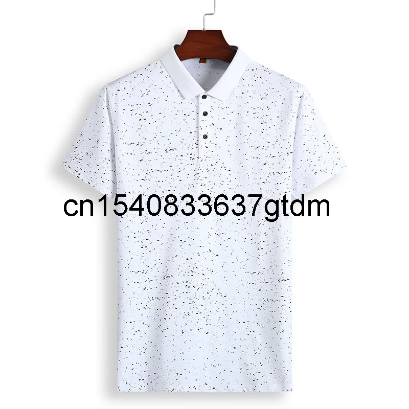 

Summer new men's youth trendy fat plus size fashion casual Lapel print short sleeve t-shirt men's half sleeve