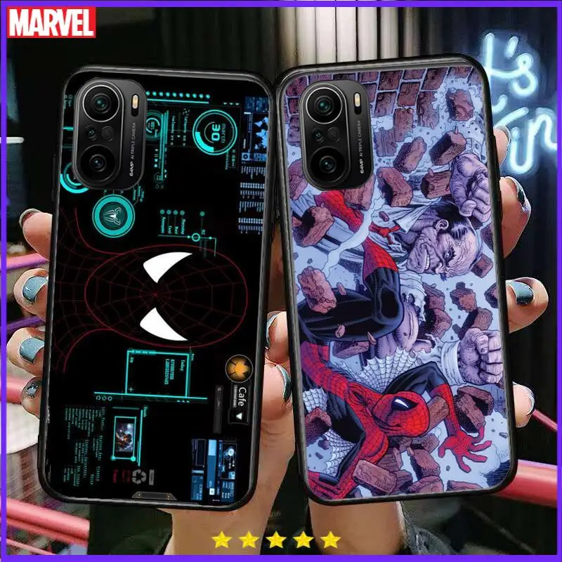 

Marvel Spider-Man Phone Case For xiaomi redmi POCO F1 F2 F3 X3 Pro M3 9C 10T Lite NFC Black Cover Silicone Back Prett mi 10 ultr