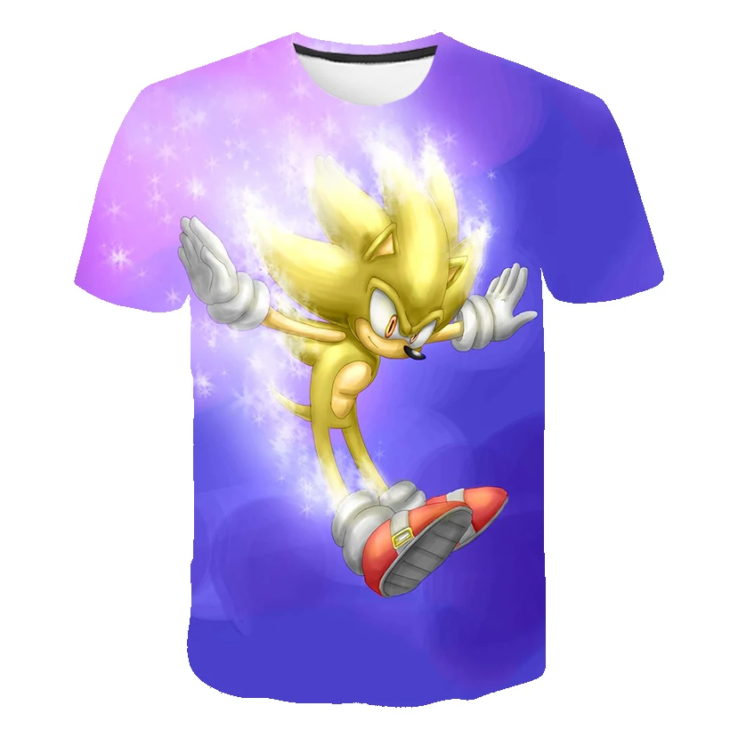 Kids 3D Cartoon sonic the hedgehog Print T-shirts Costume Boys T Shirt Girls Summer T-shirt Clothing Children Tee Tops Clothes | Мать и