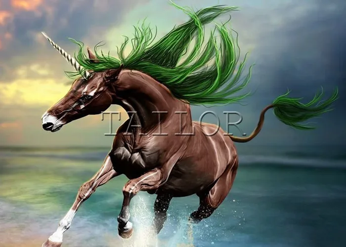 5d набор алмазных картин complet cuadros полностью квадратная лошадь единорог пейзаж