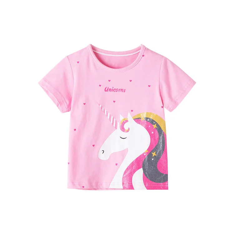 

VIDMID Children's T-shirt 2022 summer girls' short sleeve cotton T-shirt middle and small children's summer loose top1053 02