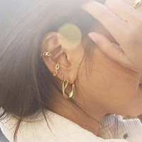 new product alloy plating ear bone clip ear buckle minimalist gold chain earrings no pierced earrings jewelry metal accessories
