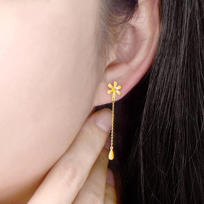 Серьги SFE из чистого золота 24 карата серьги настоящего 999 пробы с красивыми