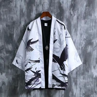 japanese retro fashion kimono cardigan men and women cardigan shirt blouse yukata haori obi asian clothes samurai clothing male