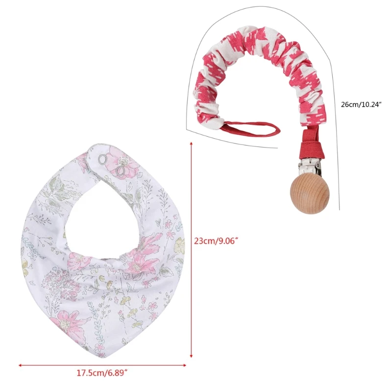 

Baby Bibs with Pacifier Clips Baby Pacifier Clip Chain Soother Cotton Linen Bib Saliva Towel Set Newborn Shower Gift