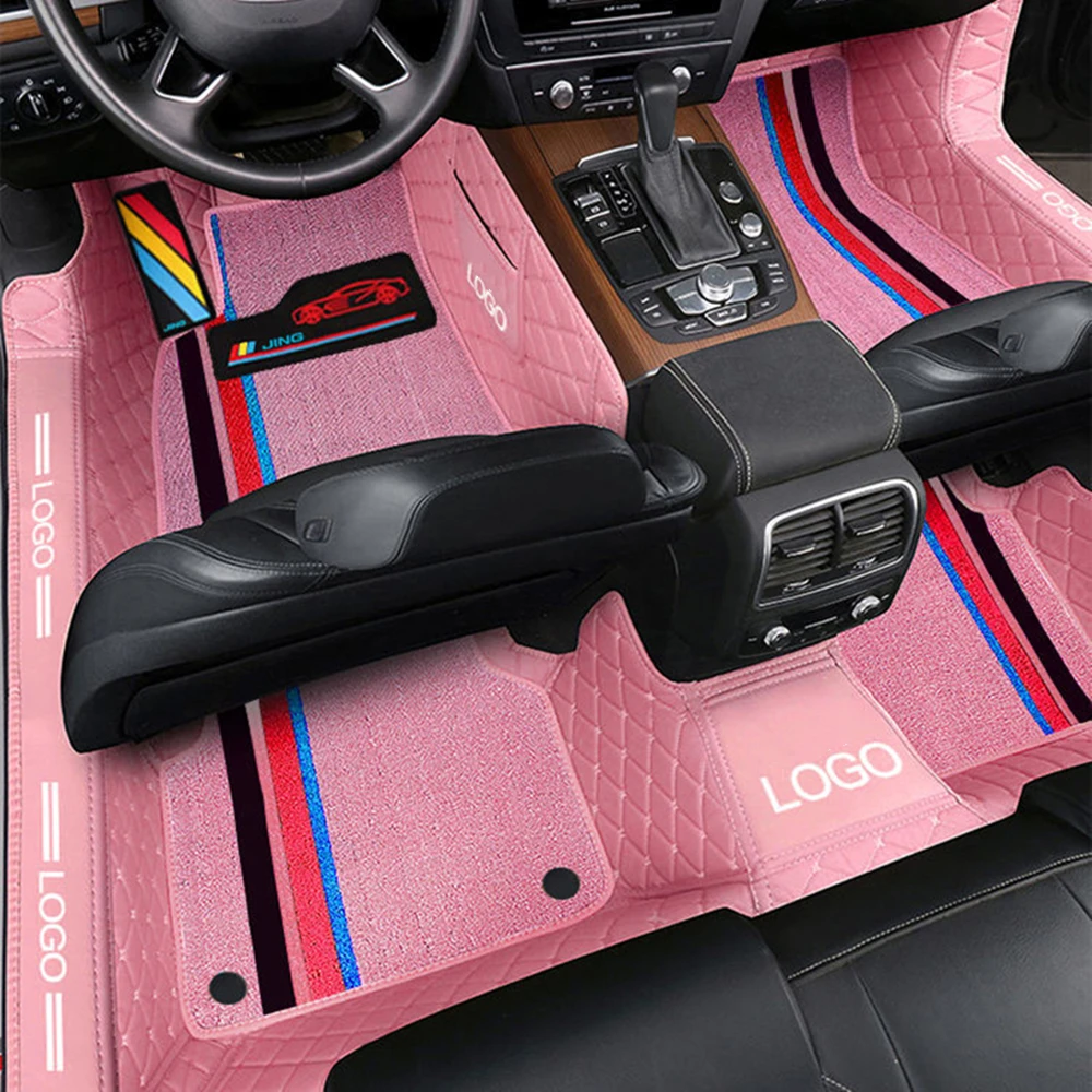 

Custom Fit Car Floor Mat Accessories Interior ECO Material For Specific Carpet Full Set Pink Series ( Only Left Hand Drive)