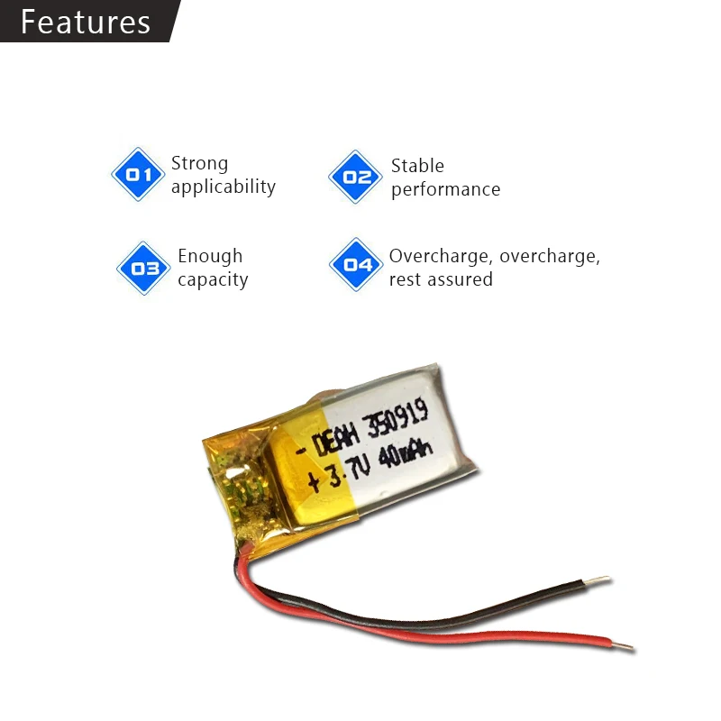 1/3 шт. 3 7 V Lipo cells 350919 40mah литиевая полимерная аккумуляторная батарея для MP3 MP5 GPS