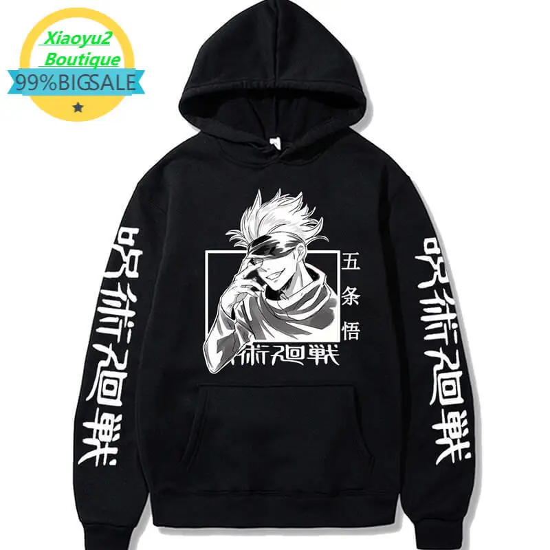 

Jujutsu Kaisen Hoodie Hip Hop Anime Pullovers Tops Loose Long Sleeves Oversized Autumn Man Sweatshirts
