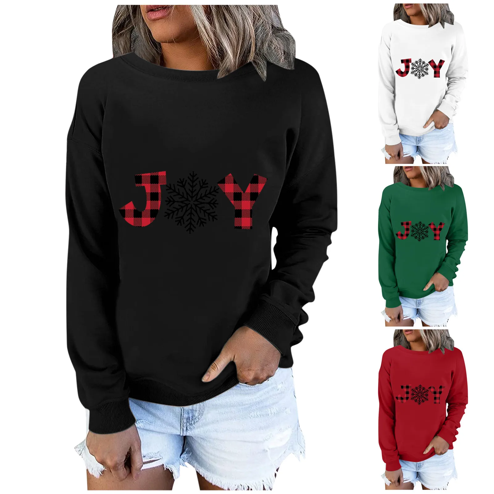 

Женский свитшот с длинным рукавом и принтом на Рождество, повседневные толстовки, пуловер с длинным рукавом, худи, уличная одежда, рубашки, в...