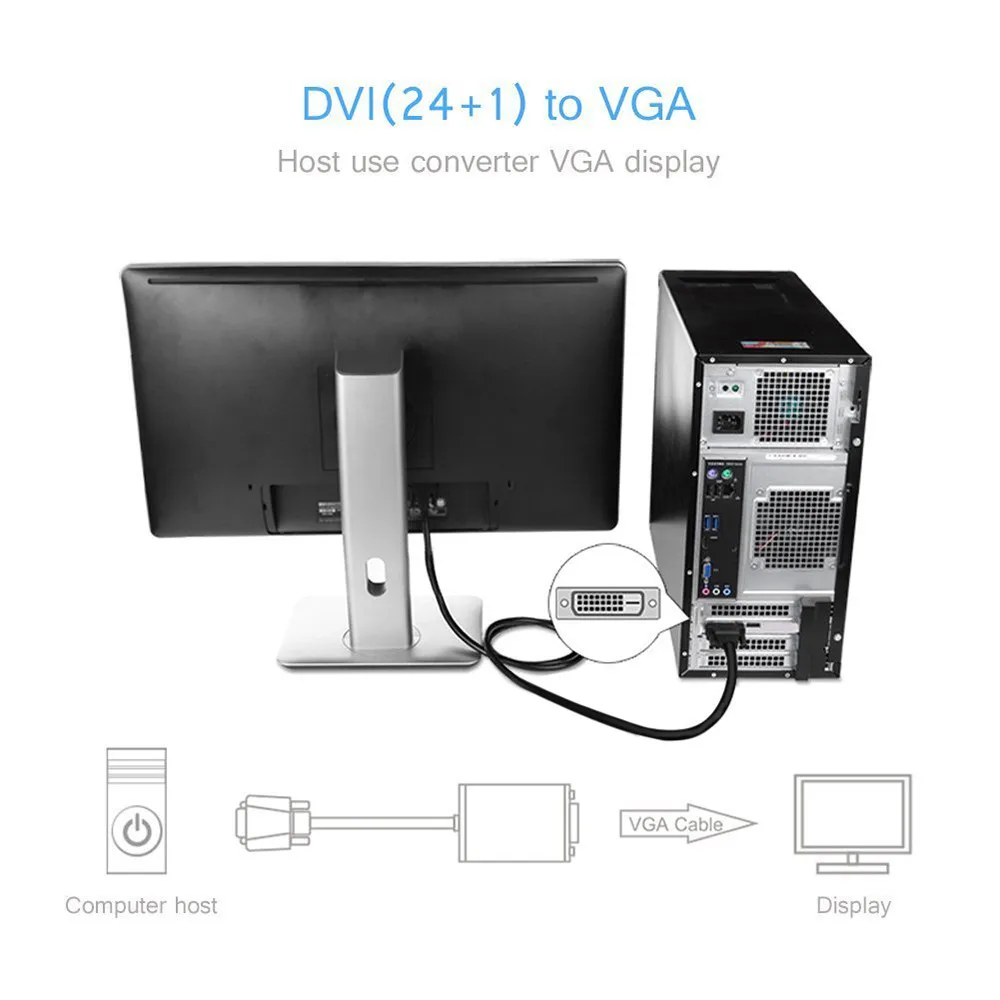 Активный DVI в VGA 6FT 24 + 1 D м кабель &quotпапа&quot|Кабели передачи данных| |