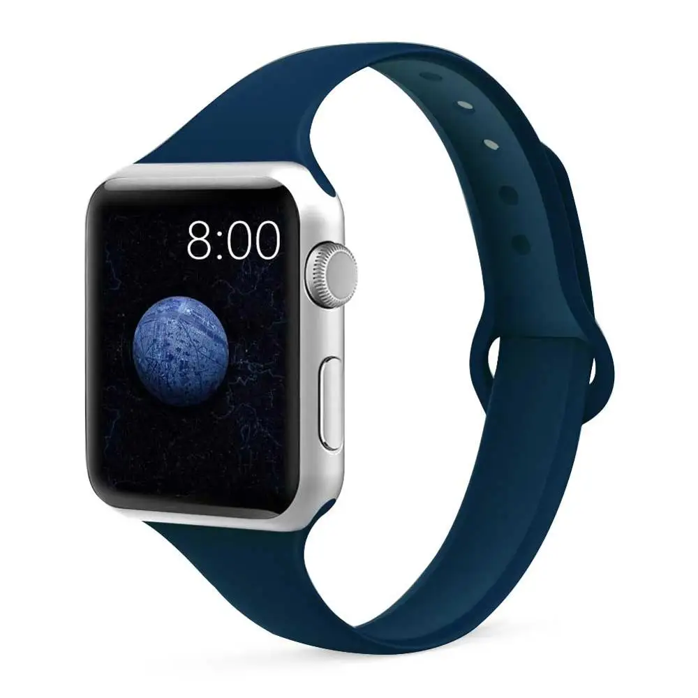 22 horizon blue Strap for Apple watch 4 band 44mm 40mm iWatch band 38mm 42mm Sports silicone bracelet Watchband for correa Apple watch 3/2/1 - Цвет ремешка: 22 horizon blue