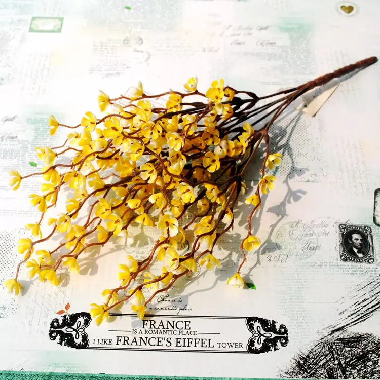 7 головок/партия Искусственные пластиковые цветы сливы в китайском стиле | Дом и