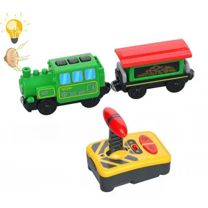 New RC Electric Train Remte Control Train Truck Wooden Tracks Magnetic Rail Car Toys Raiway Train Fo