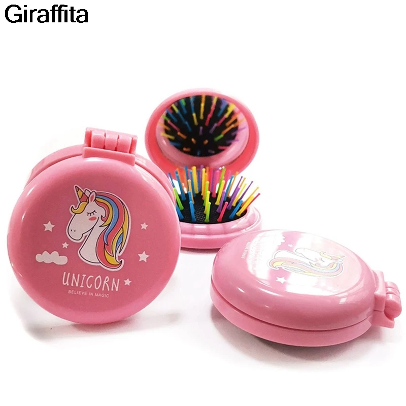 Расческа для волос складная Массажная щетка круглые цвета мини-Расческа с