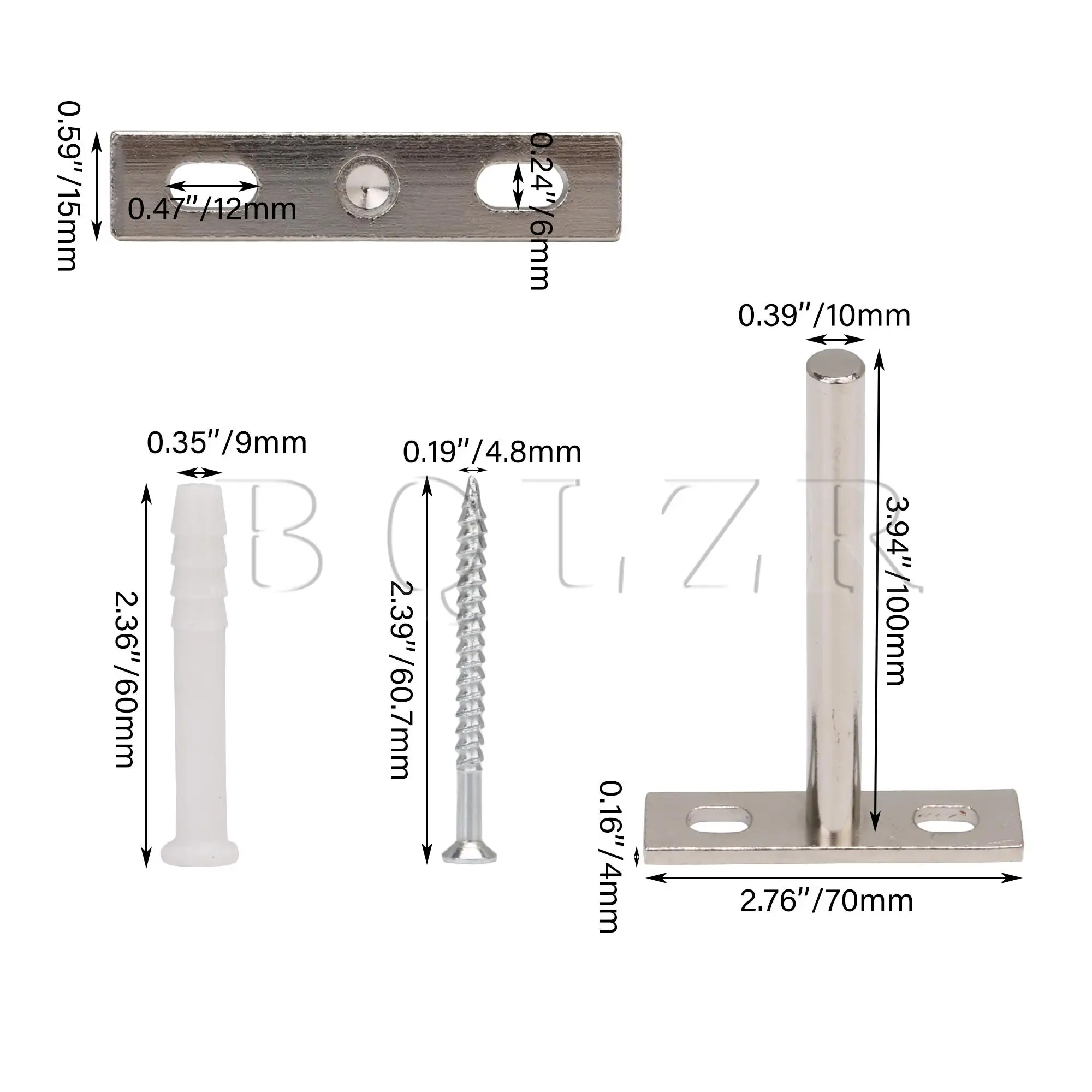 BQLZR 4" Steel Floating Shelf Brackets Wall Holder Concealed Bracket Mount Kit for DIY Home Pack of 4 | Обустройство дома