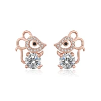 korean version of the new small fresh diamond cute mouse earrings female temperament sweet mouse earrings jewelry wholesale