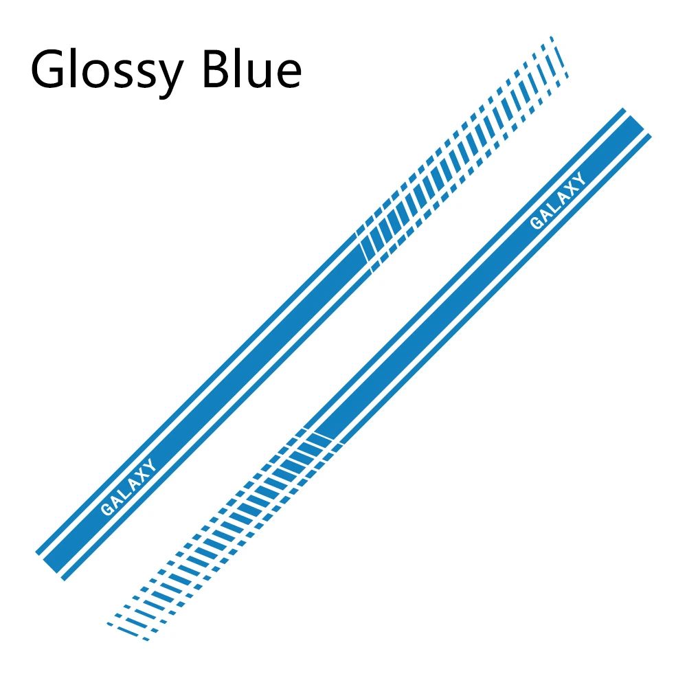 Glossy Blue 2 шт. автомобильные длинные боковые полосы наклейки для Ford Galaxy Автомобильная виниловая пленка Стайлинг украшения наклейки автомобильные принадлежности для тюнинга - Название цвета: Glossy Blue