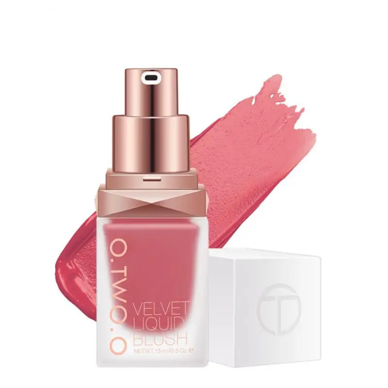 

O.TWO.O Liquid Blush Cosmetics Blusher Gel Creamy Rouge 4 Colors Long Lasting Natural Cheek Blush Face Contour Makeup Peach