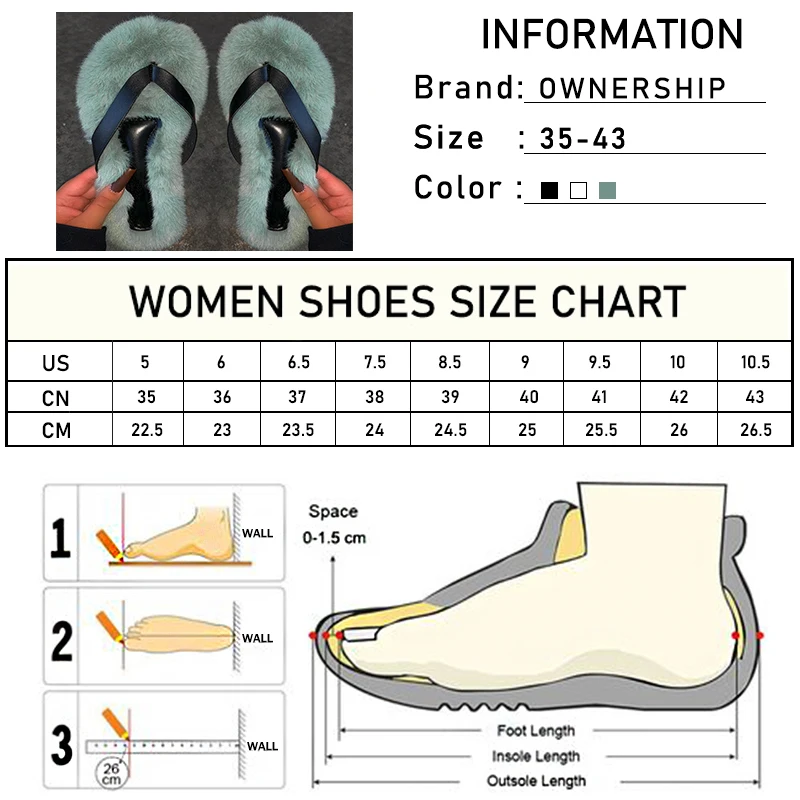 

Women Furry Flip-Flops Big Size Winter Women's Short Plush Keep Warm Slippers Female Indoor Flat Ladies Comfortable Casual Shoes