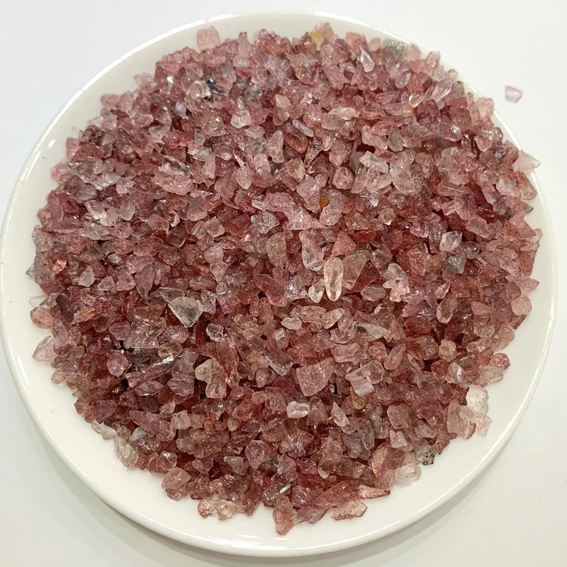 

100g Natural Stone Mineral Crystal Red Strawberry Quartz Healing DIY material gravel Aquarium Stone Home Decoration Crafts