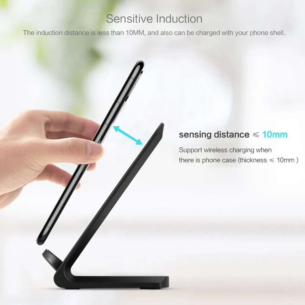 yasoko qi standard wireless charger desk holder stand cell charger dock for iphone xs max xr 8 x phone for samsung s9 s8 s7 free global shipping