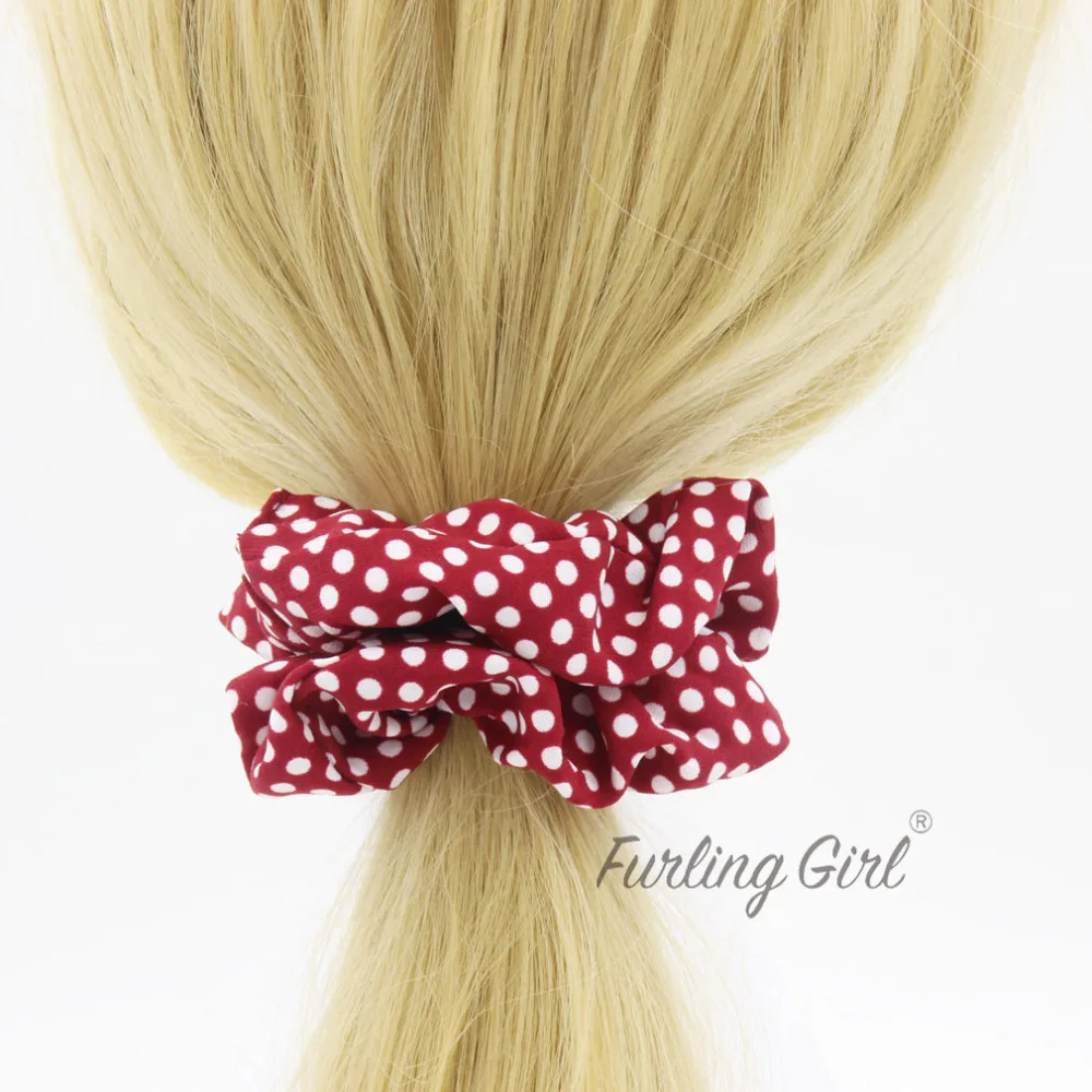 1 шт. шифоновая резинка для волос в горошек