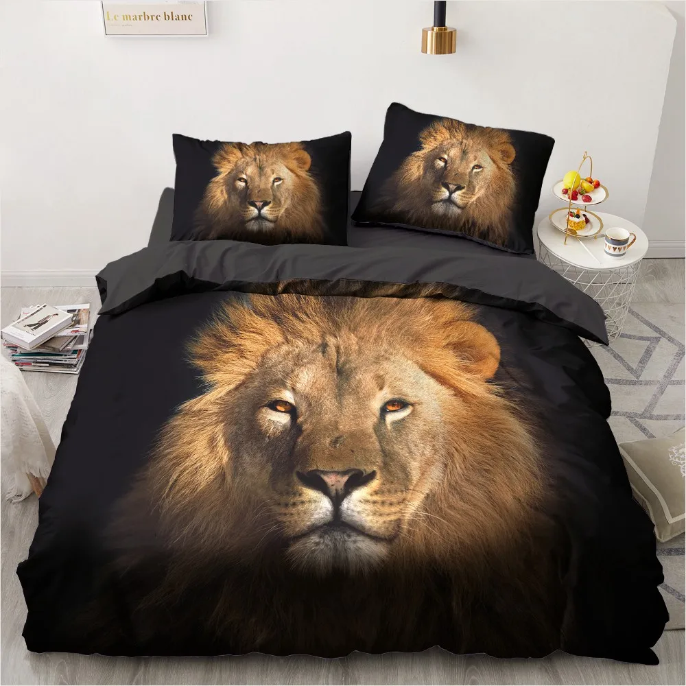 3D Bedding Sets Leopard Custom Duvet Quilt Cover Set Comforter Bed Linen Pillowcase King Queen Full Size 140*210 Home Texitle | Дом и сад