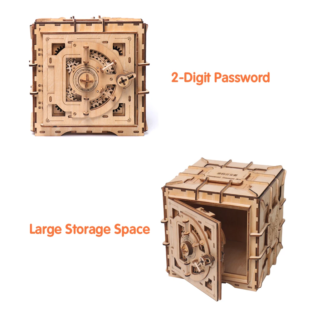 3D деревянная головоломка с сокровищами Натуральный Деревянный самосборный