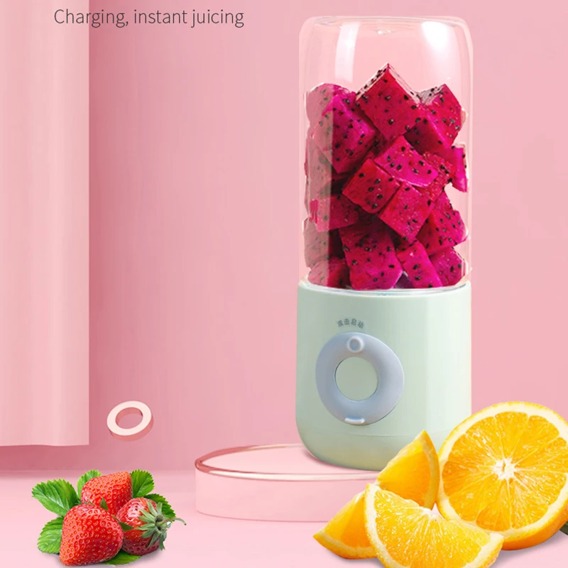 

500ML Electric Juicer Portable Fruit Smoothie Blender Cup Six Knife Mini Blenders USB Wireless Press Charging Manual Juicers Cup
