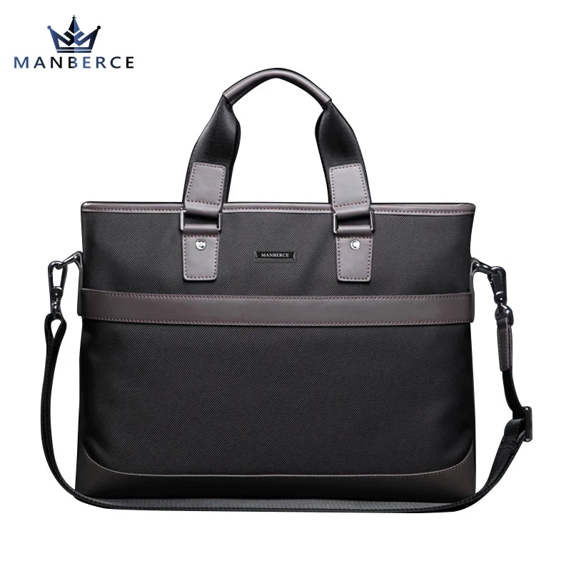 MANBERCE новый мужской портфель Холщовая Сумка для компьютера Горизонтальная Модная