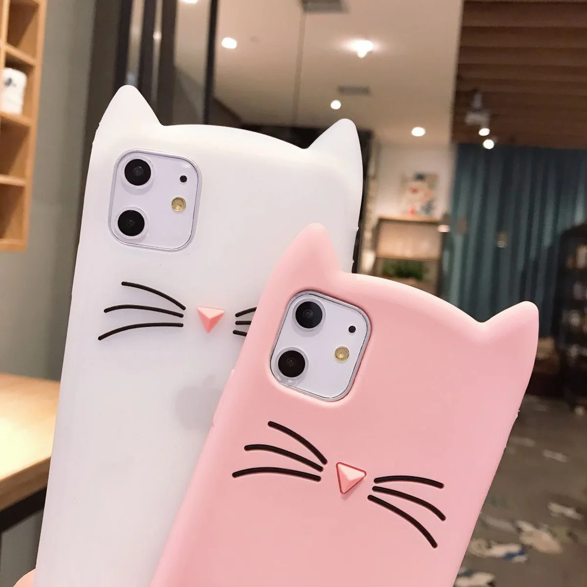 Newest Cute Cat Ear Case for Apple IPhone SE 2020 X XS XR 11 Pro MAX 6 6S 7 8 Plus 5 5S Soft TPU Silicon Back Cover Coque Capa |