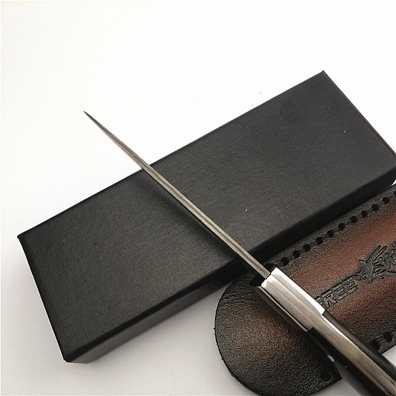 Складной нож Wolf FW04 складной клинок из Дамасского лезвия с деревянной ручкой для