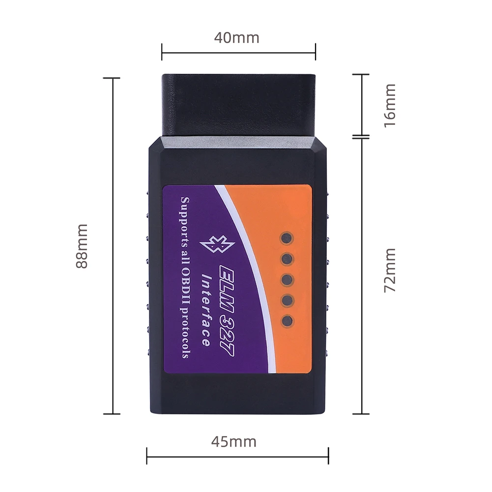 

ELM327 V2.1 Bluetooth OBD II 2 Car Scanner OBDII Code Reader OBD2 Wireless Auto Diagnostic Scan Tool for Windows Android