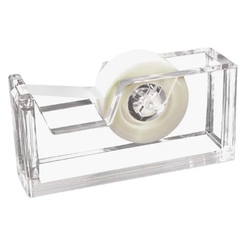 Desktop Clear Acrylic and Gold Tape Dispenser 1Inch Core - Classy Elegant Modern Design Desk Accessory for Your Home or Wor | Канцтовары