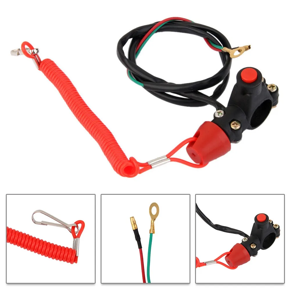 

Motorcycles Engine Kill Stop Switch Waterproof & Safety Tether Accessories